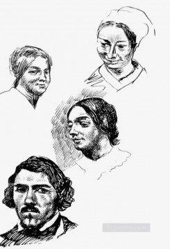  del pintura - Página de un cuaderno de bocetos Romántico Eugene Delacroix